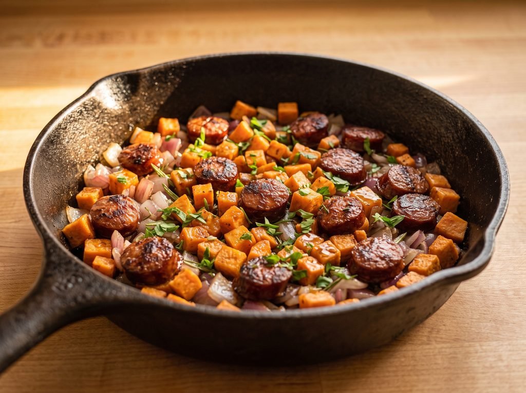 Sweet Potato and Sausage Skillet