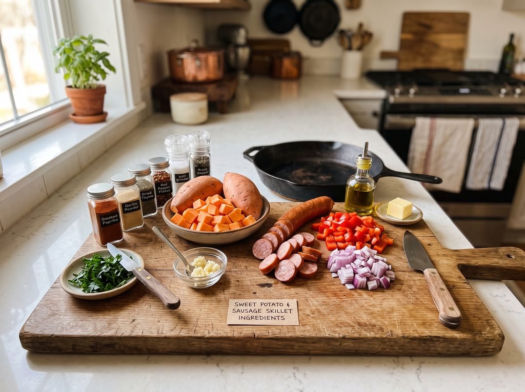 Sweet Potato and Sausage Skillet