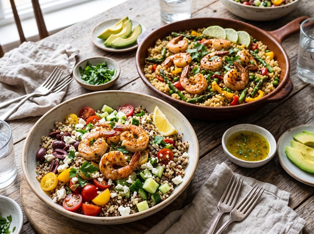 Quinoa and Shrimp Dishes