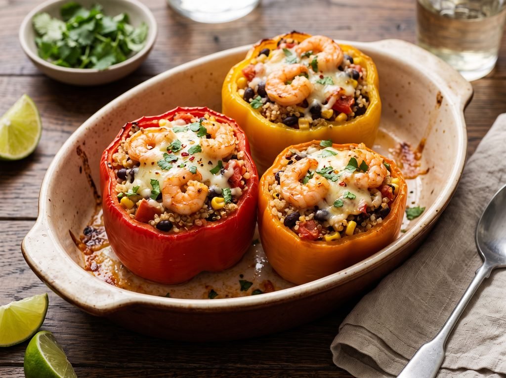 Shrimp and Quinoa Stuffed Peppers